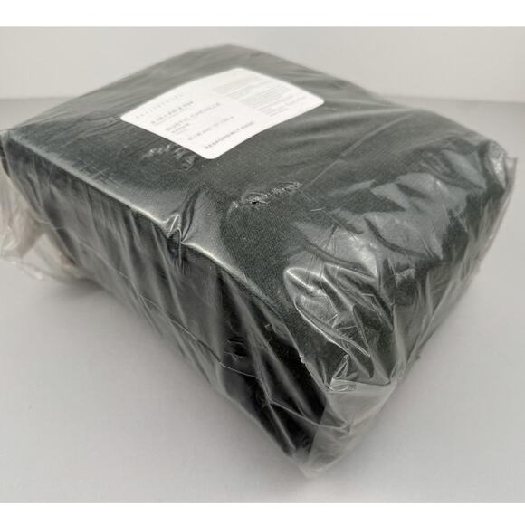 Pottery Barn Rustic Chenille Curtain Panel 3-in-1 Pole Top 50x96 Forest Green - Picture 6 of 7